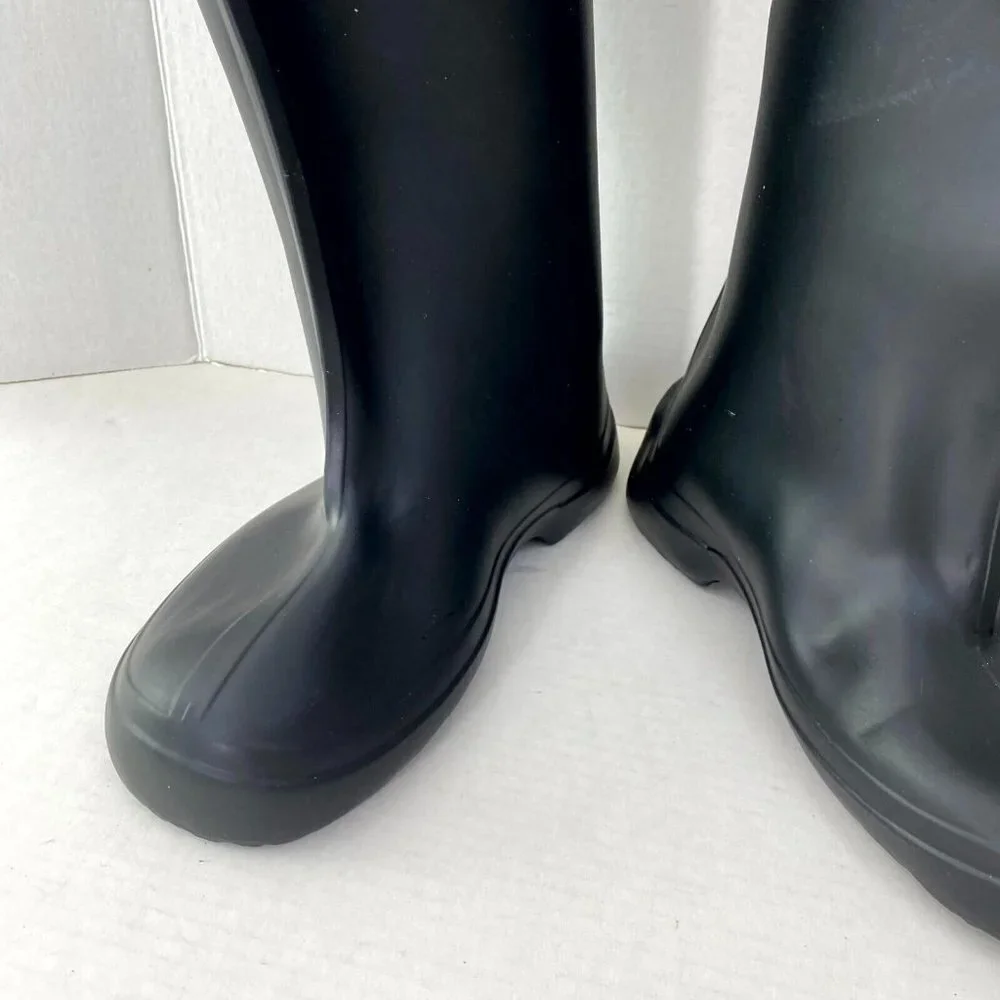 Waterproof Boot Covers Men's Size 8 Black Snap Button Round Toe Knee High Rain‎